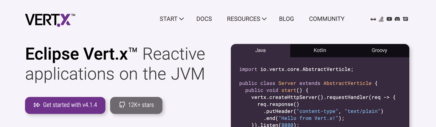 Vert.x website Vert.x website